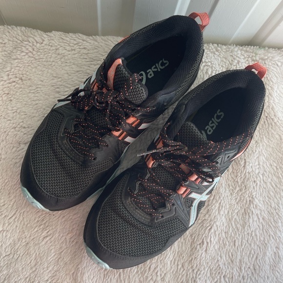 Asics Gel Venture 8 Trail Black pink blue Running Shoes - Picture 2 of 11